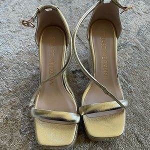 Stuart Weitzman Gold Wedges